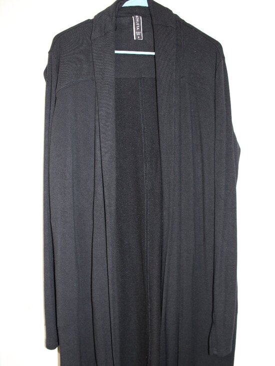 Athleta Jackets & Blazers - Athleta Women's Black Open Front Longline Draped Cardigan with Pockets
